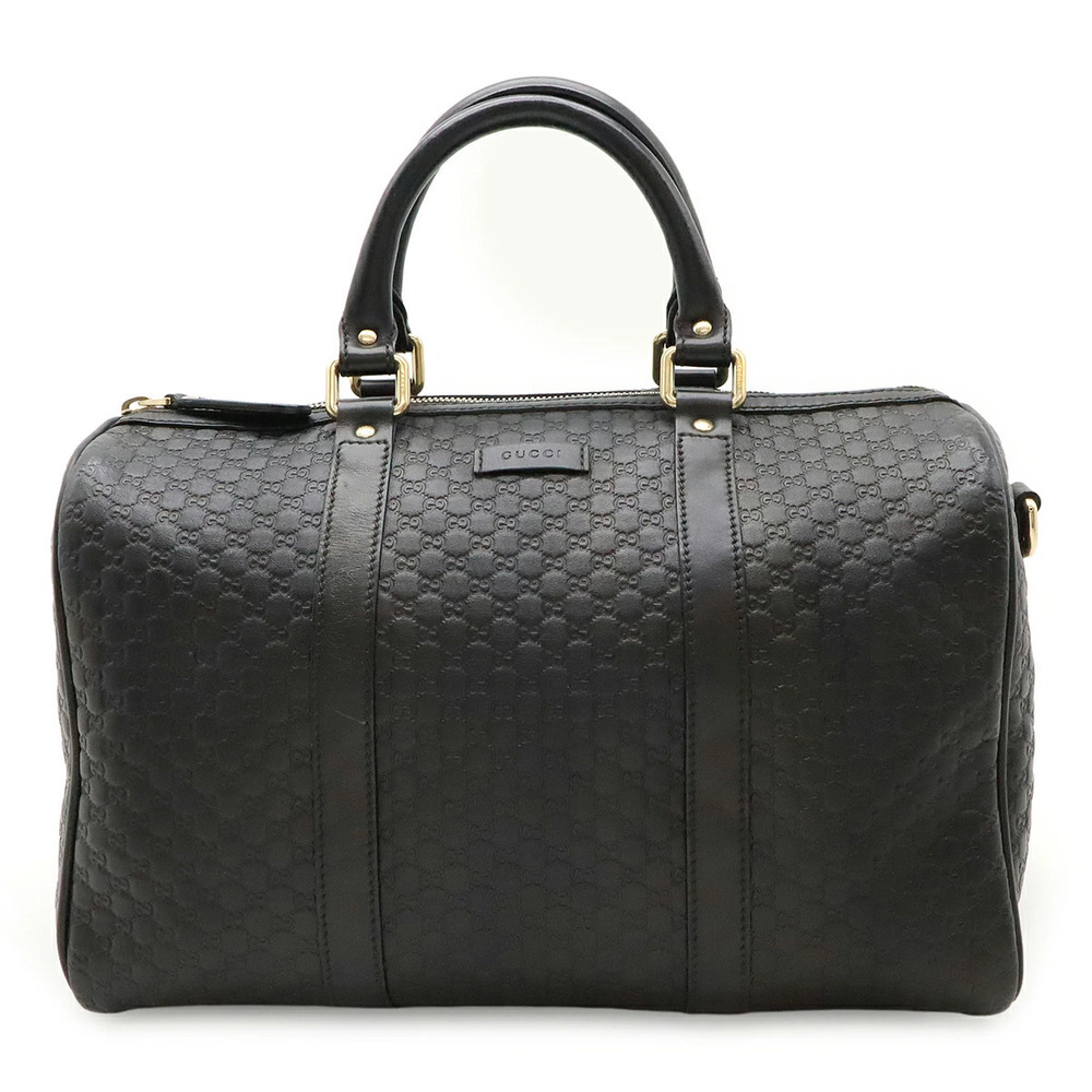 Gucci Microguccissima Boston Bag Handbag Leather Black